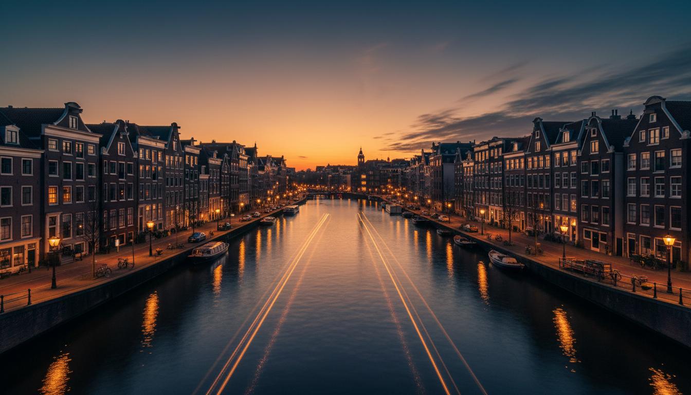 Amsterdam gracht bij zonsondergang - WebWorld.nl Nederlandse hosting